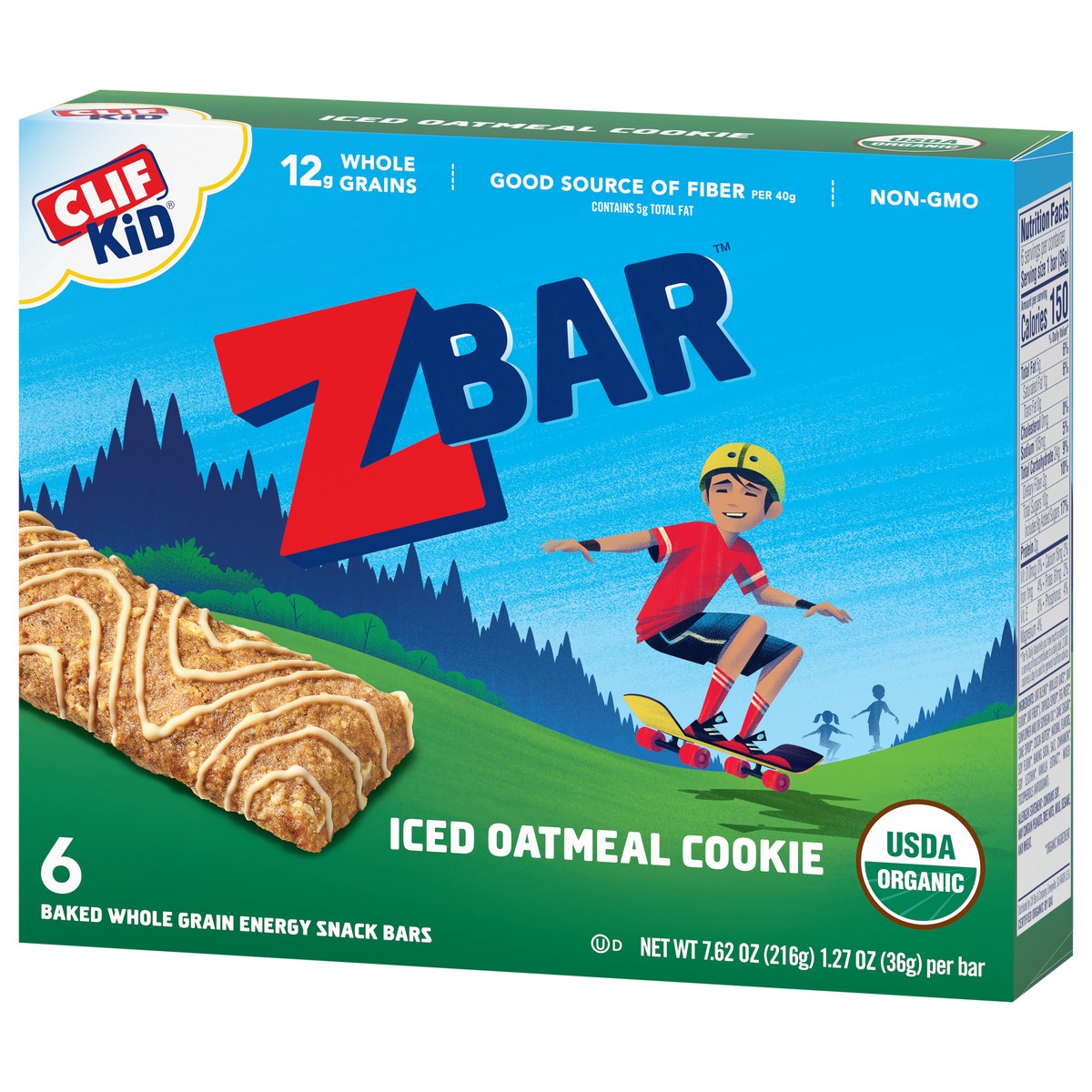 slide 3 of 9, Zbar - Iced Oatmeal Cookie - Soft Baked Whole Grain Snack Bars - USDA Organic - Non-GMO - Plant-Based - 1.27 oz. (6 Pack), 7.62 oz