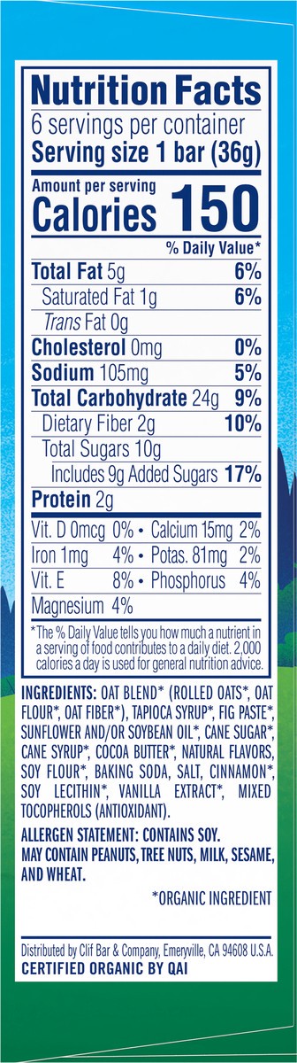 slide 8 of 9, CLIF Kid ZBAR Organic Iced Oatmeal Cookie Snack Bars - 6ct, 7.62 oz