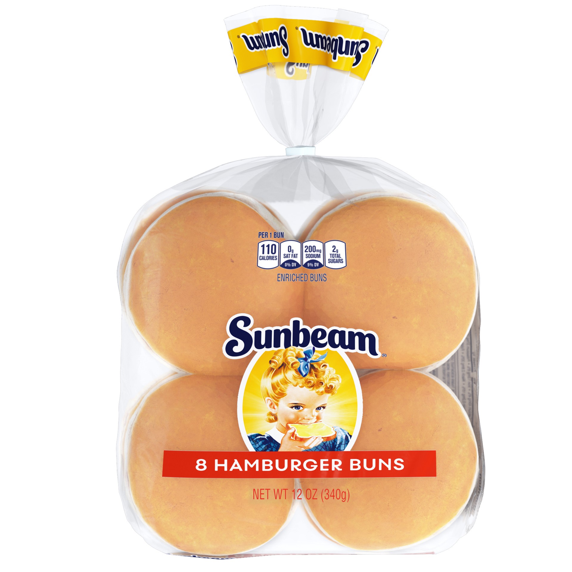 slide 3 of 5, Sunbeam Enriched Hamburger Buns 8 ea, 8 ct