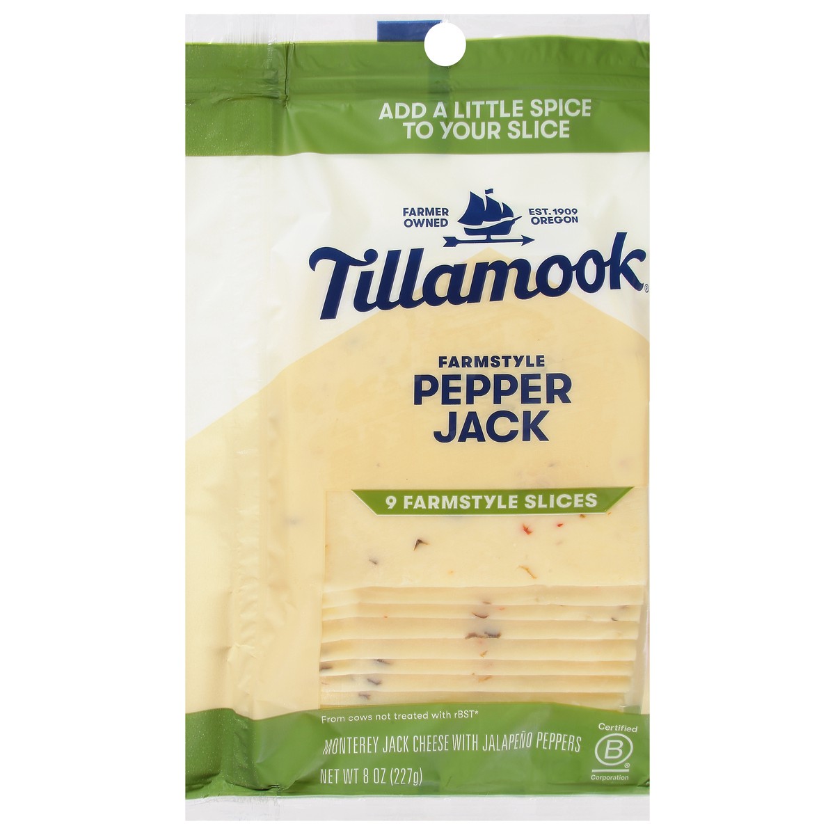slide 10 of 13, Tillamook Farmstyle Slices Pepper Jack Cheese 9 ea, 9 ct