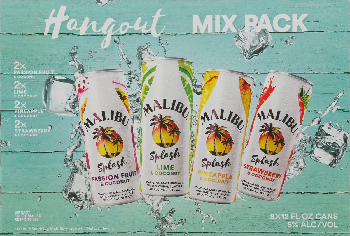 slide 7 of 9, Malibu Variety Pack Splash 8Pk Cans, 96 fl oz