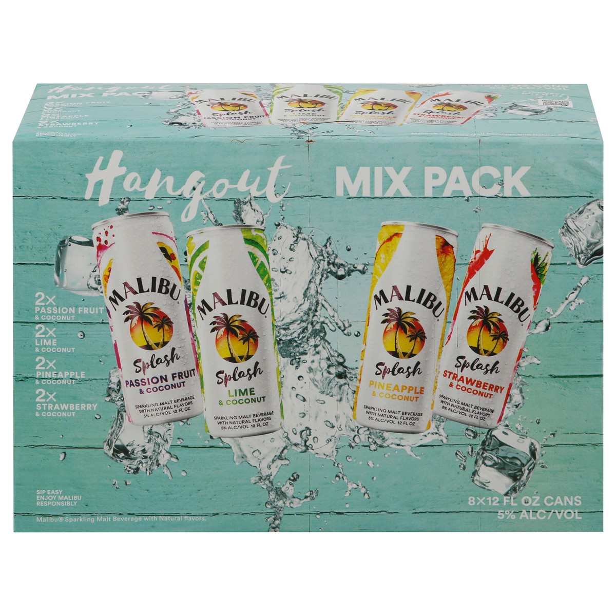 slide 5 of 9, Malibu Variety Pack Splash 8Pk Cans, 96 fl oz