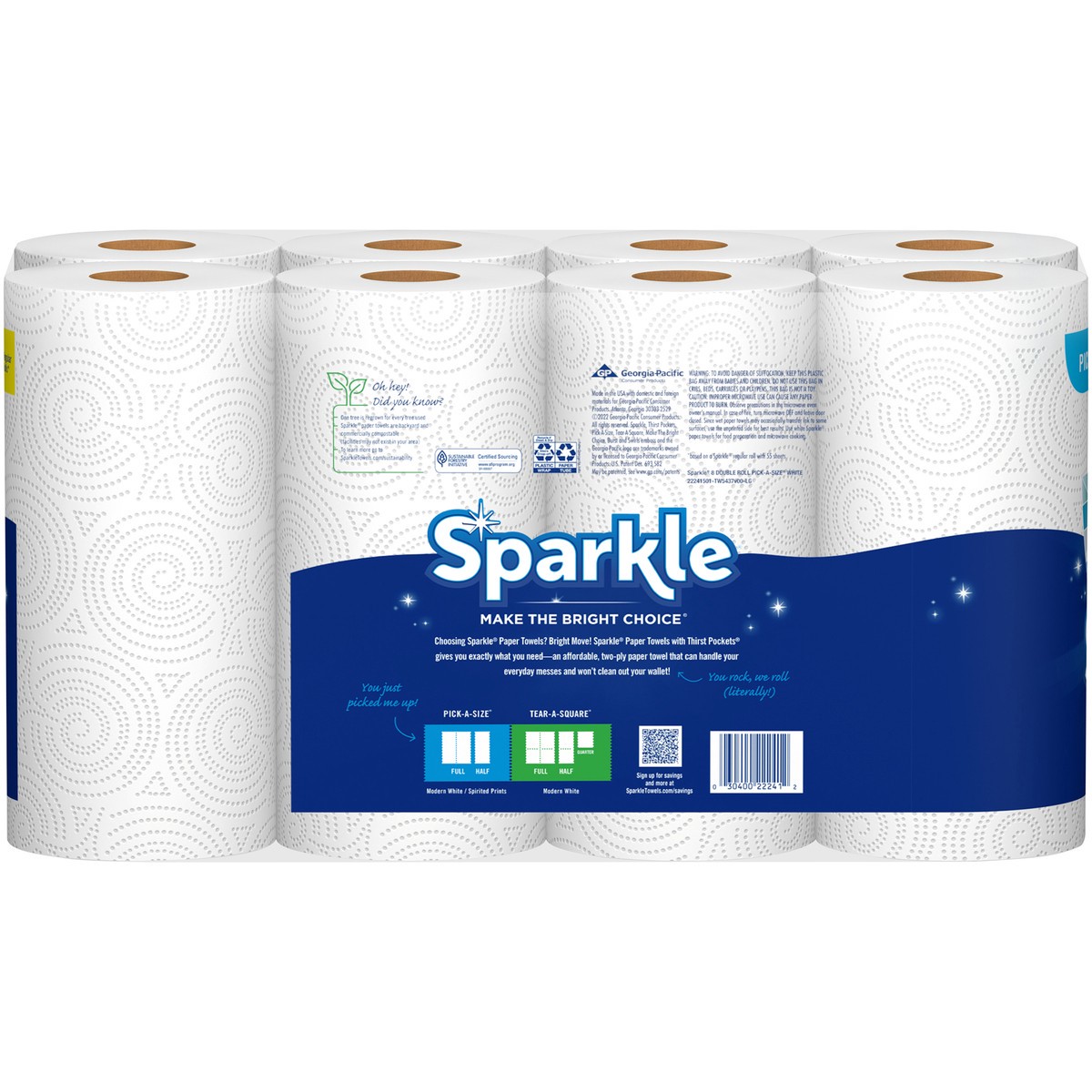 slide 4 of 5, Sparkle Paper Towels, Double Rolls, 8 ct