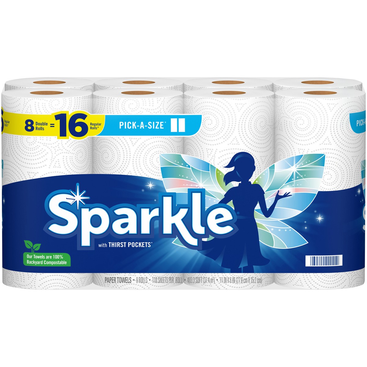 slide 5 of 5, Sparkle Paper Towels, Double Rolls, 8 ct