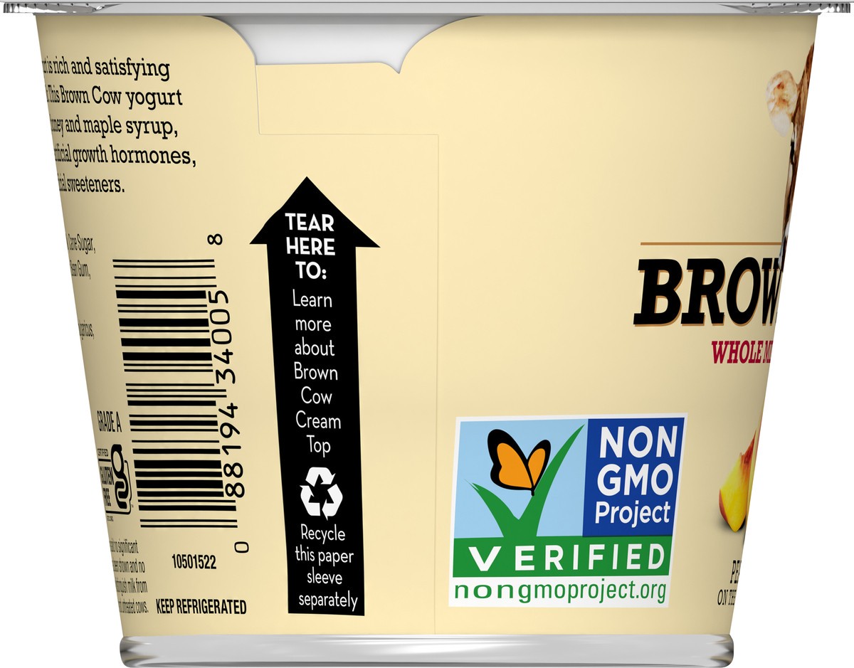 slide 4 of 7, Brown Cow Whole Milk Peach Yogurt, 5.3 fl oz