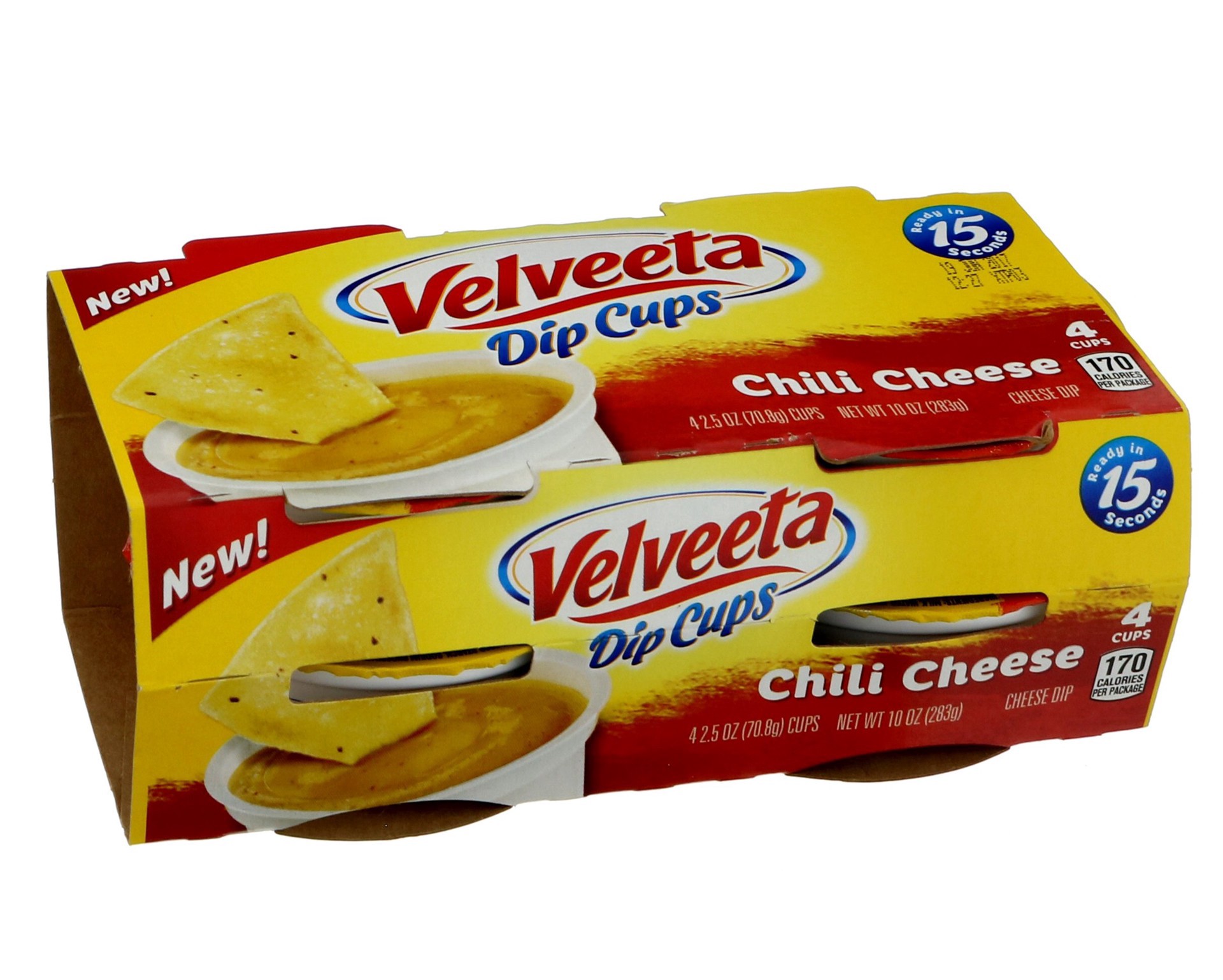 slide 1 of 1, Velveeta Chili Cheese Dip Cups Carton, 10 oz