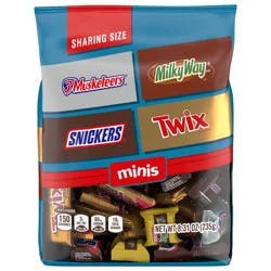 Wrigley SNICKERS, TWIX, MILKY WAY & 3 MUSKETEERS Minis Chocolate Candy Bars Variety Pack, 8.31 Oz Bag