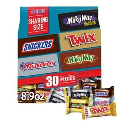 Mars MARS Chocolate Favorites (SNICKERS, TWIX, 3 MUSKETEERS & MILKY WAY) Minis Size Candy Bars Assorted Variety Mix, 8.31 Ounce Bag (Packaging may vary)