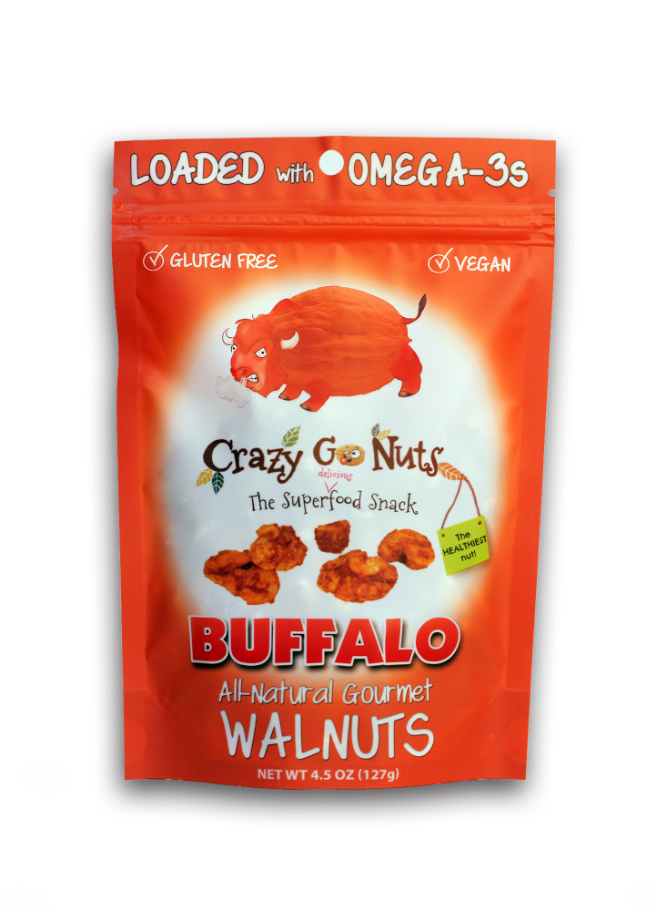 slide 1 of 1, Crazy Go Nuts Buffalo Flavored All-Natural Gourmet Walnuts, 4.5 oz