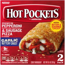 Hot Pockets Pepperoni & Sausage Pizza Garlic Buttery Crust Frozen Snacks