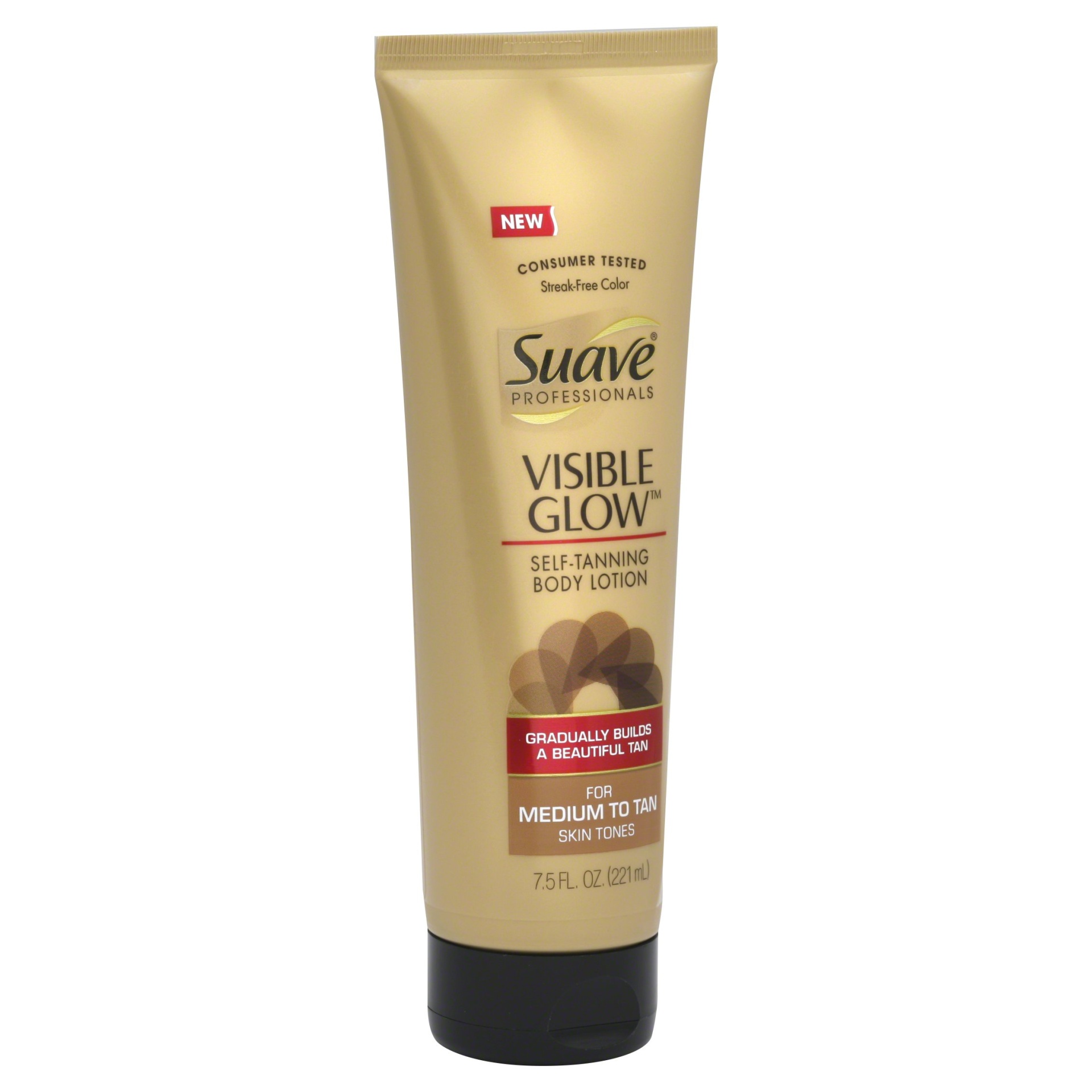 slide 1 of 7, Suave Professionals Visible Glow Self-Tanning Body Lotion, Medium to Tan, 7.5oz, 6.5 oz