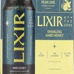 Lixir Of The Gods Lixir Hard Honey Pear Lime 4 ct; 12 oz | shipt