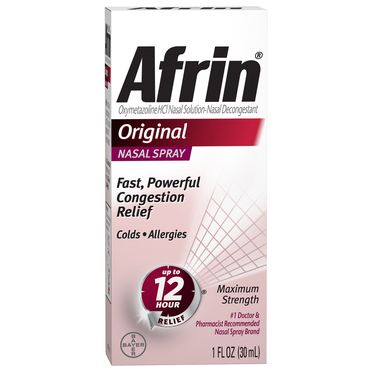 slide 2 of 9, Afrin Maximum Strength Original Nasal Spray, 1 fl oz