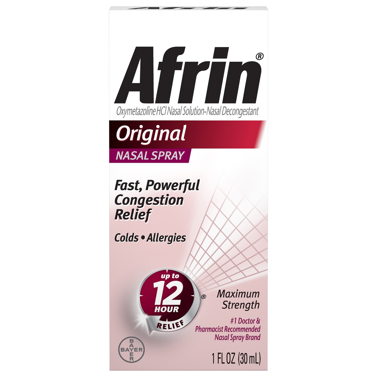 slide 1 of 9, Afrin Maximum Strength Original Nasal Spray, 1 fl oz