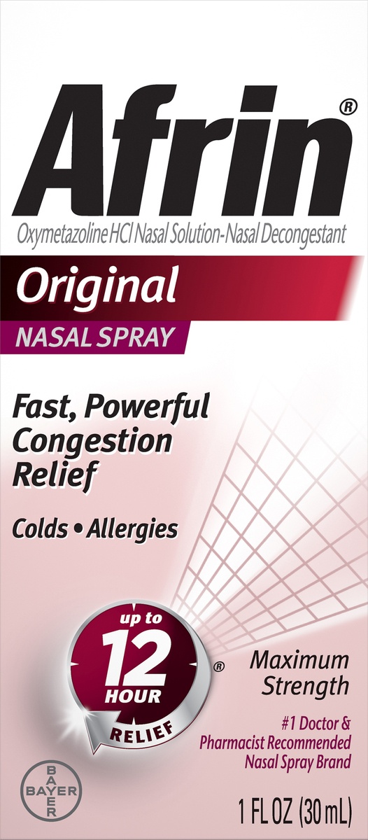 slide 7 of 9, Afrin Maximum Strength Original Nasal Spray, 1 fl oz