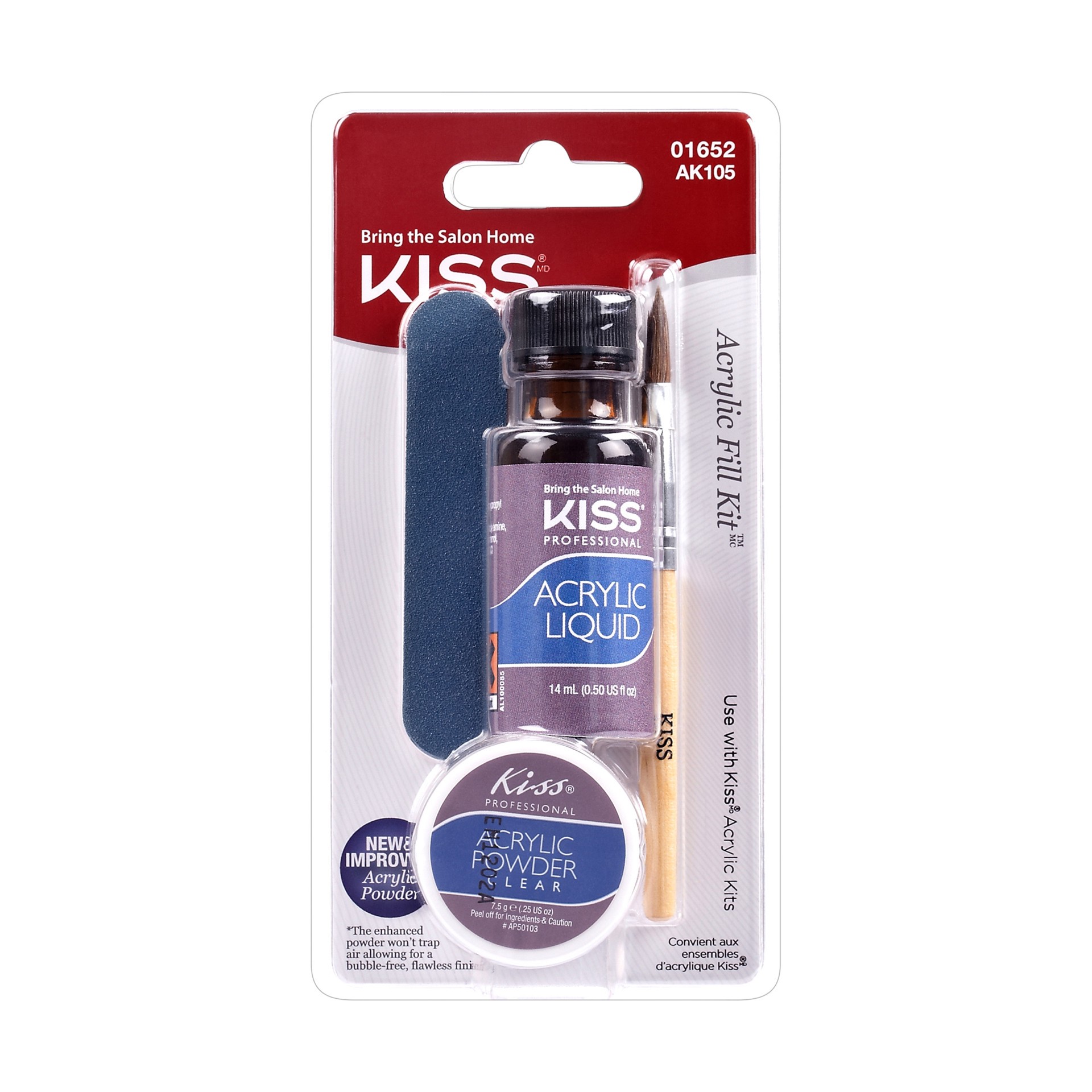 slide 1 of 5, KISS Acrylic Fill Kit, Fake Nails, 1 ct