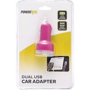 slide 1 of 1, PowerXcel Usb Car Charger 2.1, Purple, 1 ct