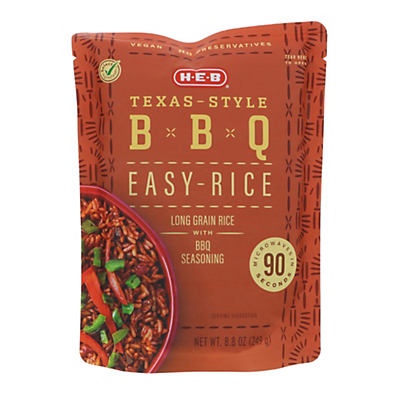 slide 1 of 1, H-E-B Texas Style BBQ Easy Rice, 8.8 oz