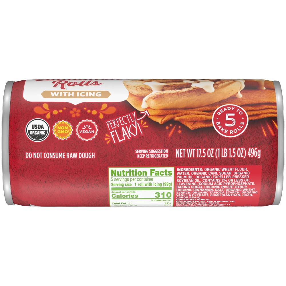 slide 3 of 8, Simple Truth Organic Ready To Bake Jumbo Cinnamon Roll, 17.5 oz