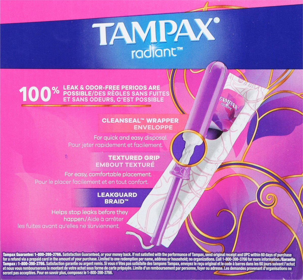 slide 5 of 9, Tampax Radiant Jumbo Regular/Super Unscented Tampons 38 ea, 38 ct