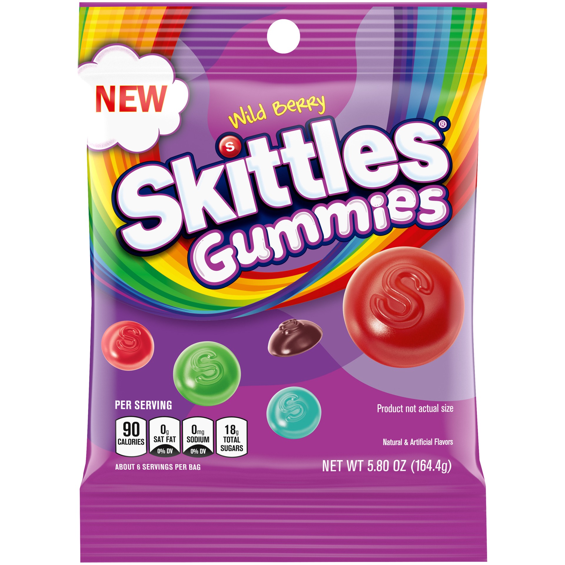 slide 1 of 8, SKITTLES Wild Berry Gummy Candy, 5.8 oz Bag, 5.8 oz