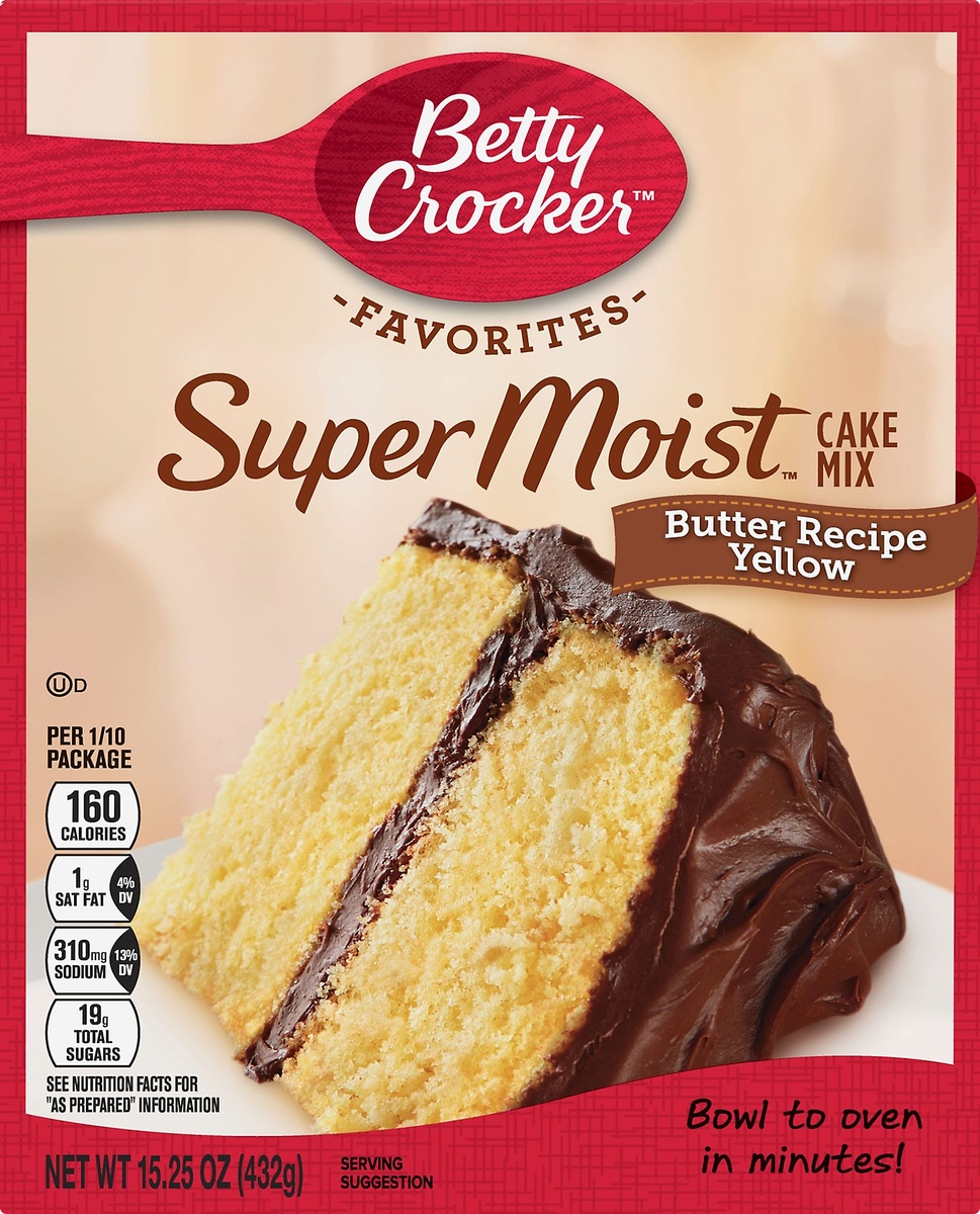 slide 9 of 10, Betty Crocker SuperMoist Cake Mix-Butter Recipe Yellow, 15.25 oz