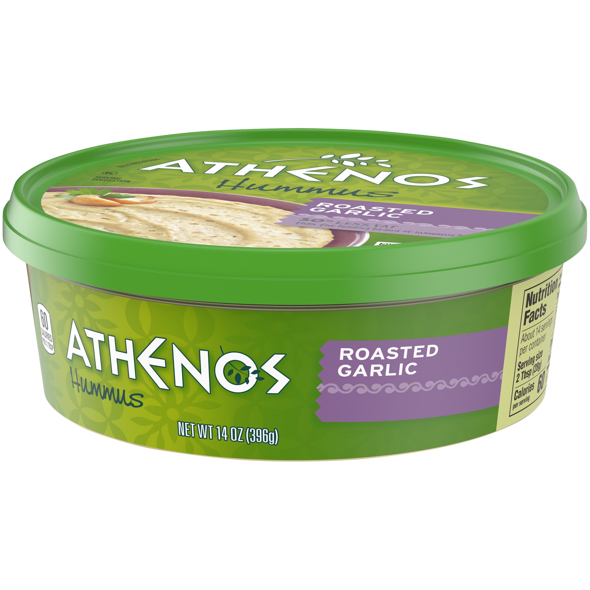 slide 5 of 5, Athenos Roasted Garlic Hummus, 14 oz Tub, 14 oz