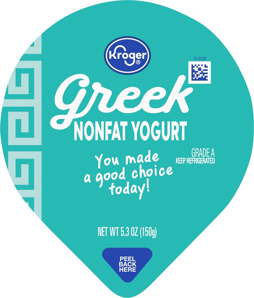 slide 5 of 5, Kroger Fruit On The Bottom Peach Nonfat Greek Yogurt Cup, 5.3 oz