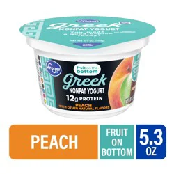 Kroger Fruit On The Bottom Peach Nonfat Greek Yogurt Cup