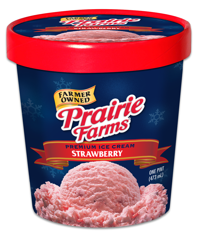 slide 1 of 1, Prairie Farms Strawberry Ice Cream, 1 pint