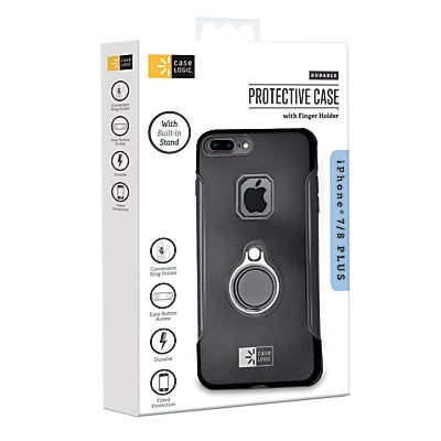 slide 1 of 1, Case Logic iPhone 7/8 Plus Metallic Ring Case Black, 1 ct