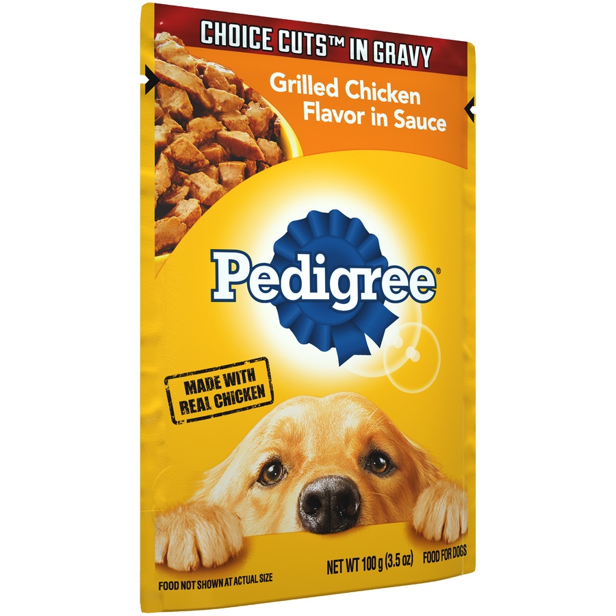 slide 2 of 9, Pedigree Choice Cuts In Gravy Grilled Chicken Flavor In Sauce, 3.5 oz