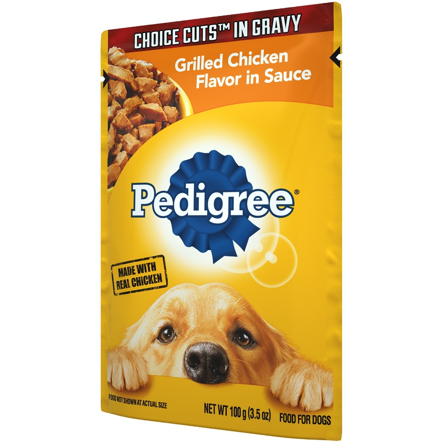 slide 3 of 9, Pedigree Choice Cuts In Gravy Grilled Chicken Flavor In Sauce, 3.5 oz