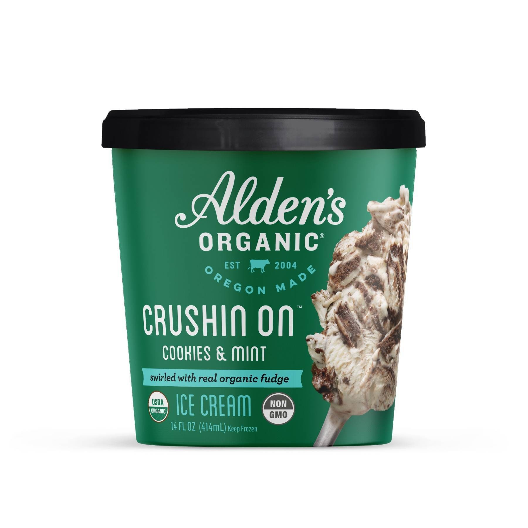 slide 1 of 2, Alden's Organic Crushin' On Cookies & Mint Ice Cream, 14 oz