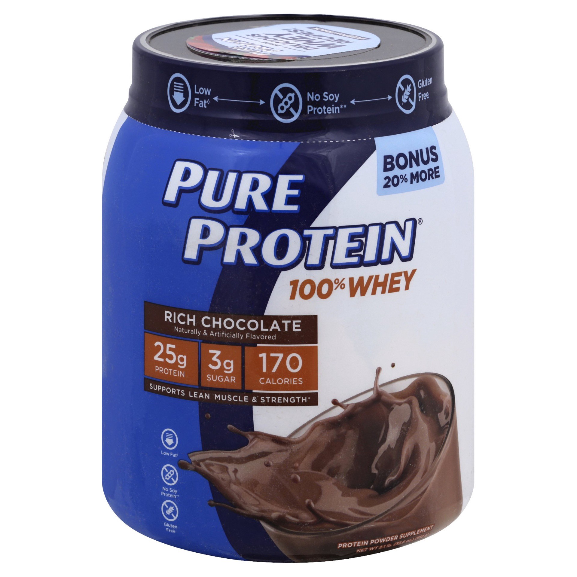 slide 1 of 6, Pure Protein Whey Protein Shake - Frosty Chocolate, 1.75 lb