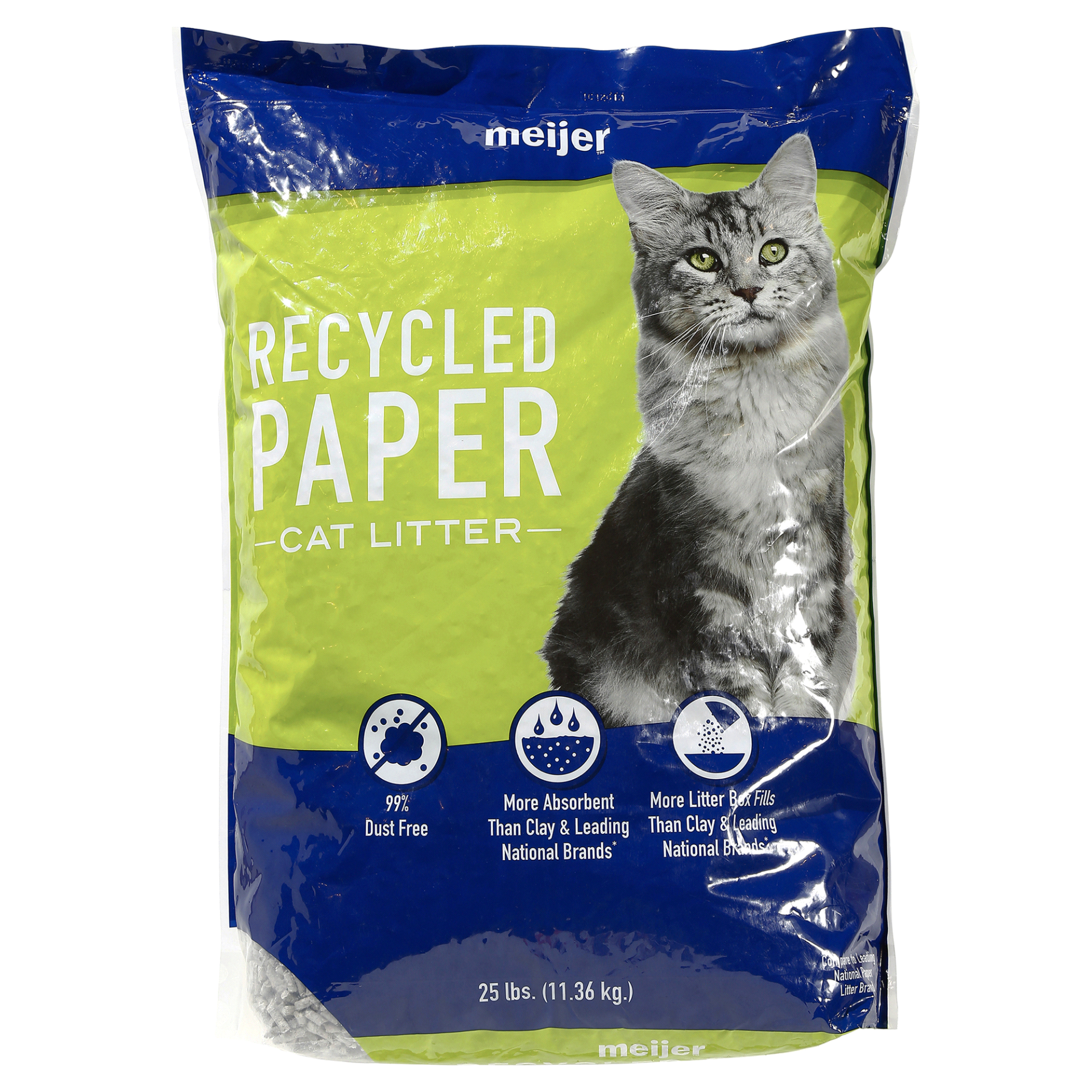 slide 1 of 2, Meijer Recycled Paper Cat Litter, 25 lb
