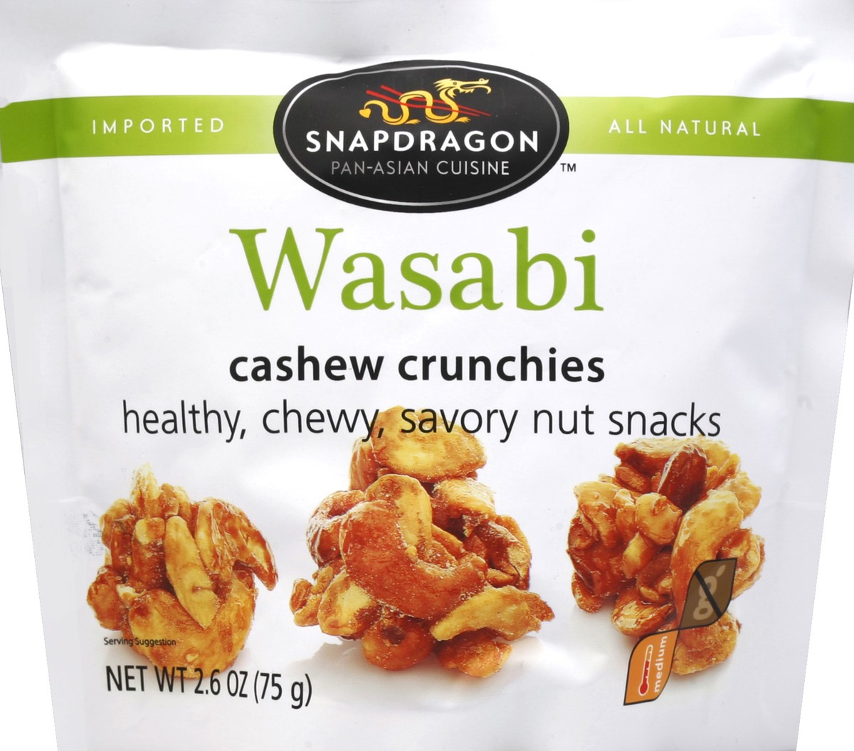 slide 3 of 3, Snapdragon Cashew Crunchies, Wasabi, Medium, 2.6 oz