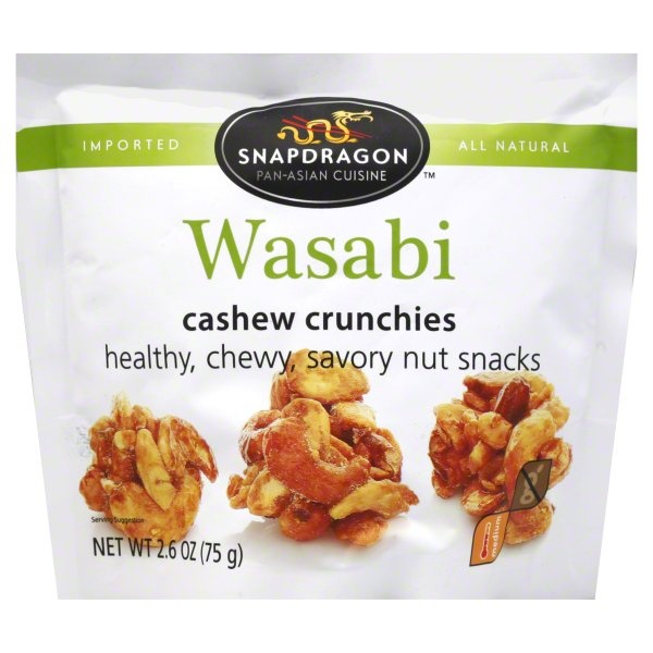 slide 1 of 3, Snapdragon Cashew Crunchies, Wasabi, Medium, 2.6 oz