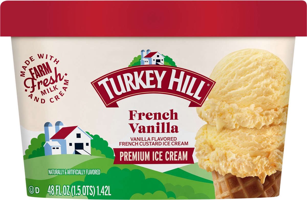 slide 1 of 10, Turkey Hill French Vanilla Ice Cream, 48 fl oz