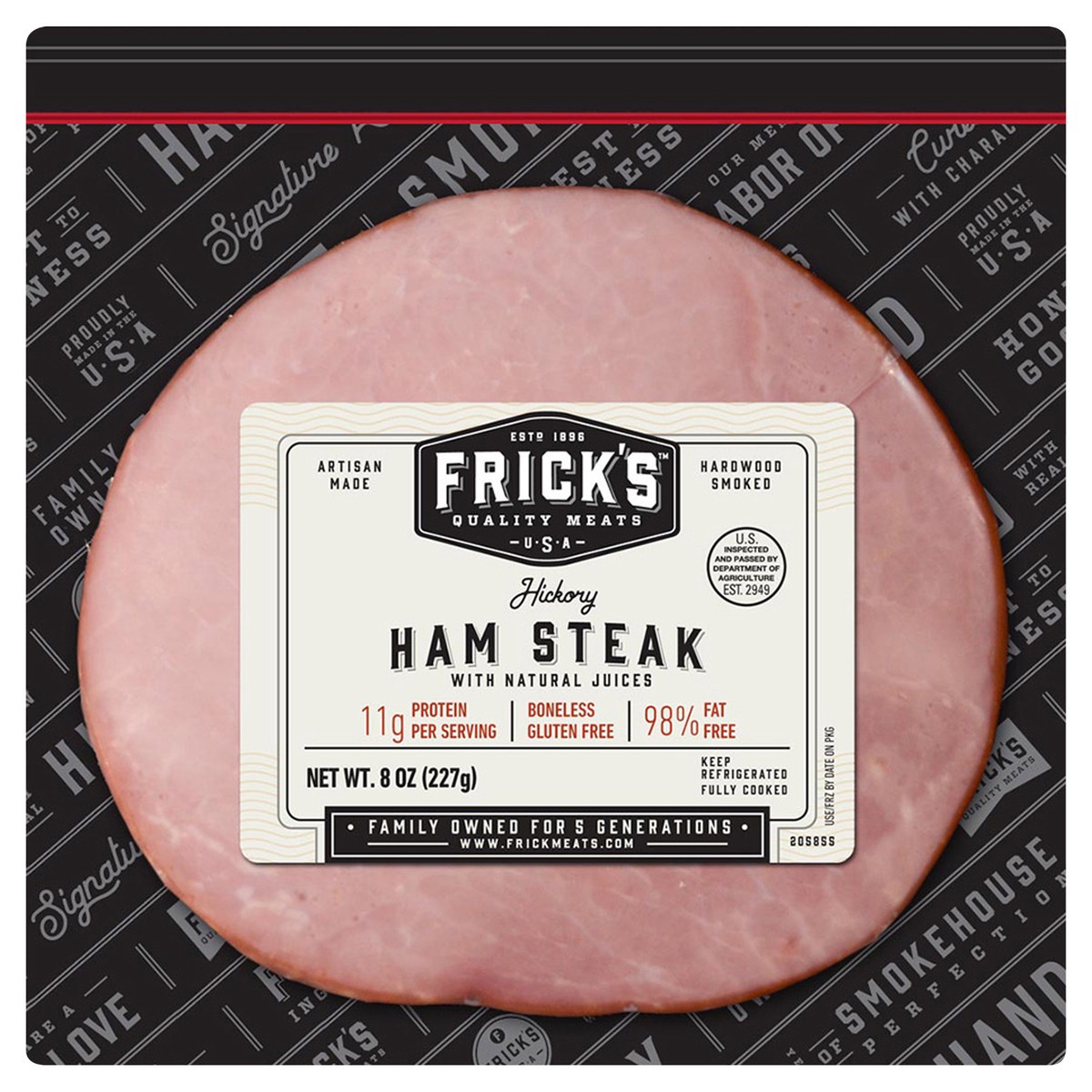 slide 3 of 6, Frick's Ham Steak, 8 oz