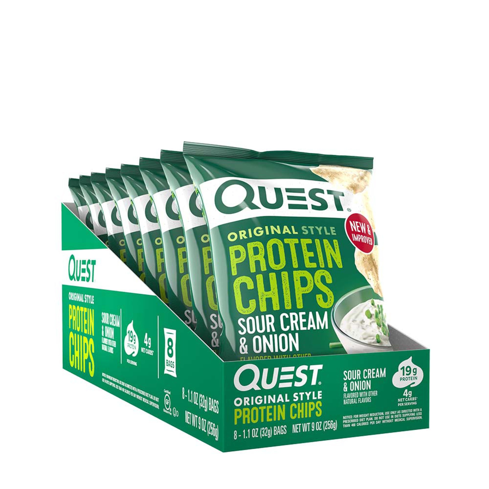 slide 1 of 1, Quest Protein Chips - Sour Cream and Onion, 8 ct