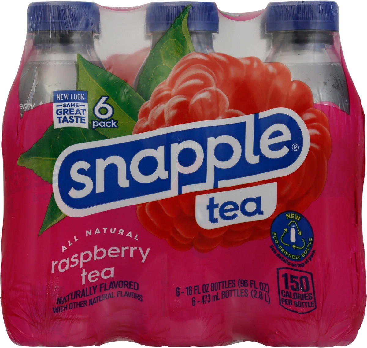 slide 4 of 9, Snapple Raspberry Tea, 16 fl oz recycled plastic bottle, 6 pack, 6 ct