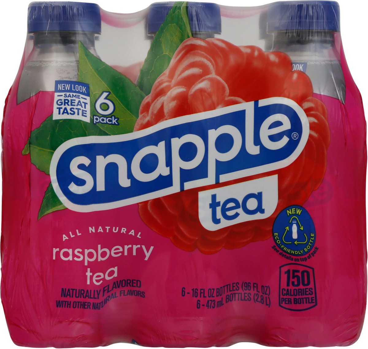 slide 6 of 9, Snapple Raspberry Tea, 16 fl oz recycled plastic bottle, 6 pack, 6 ct