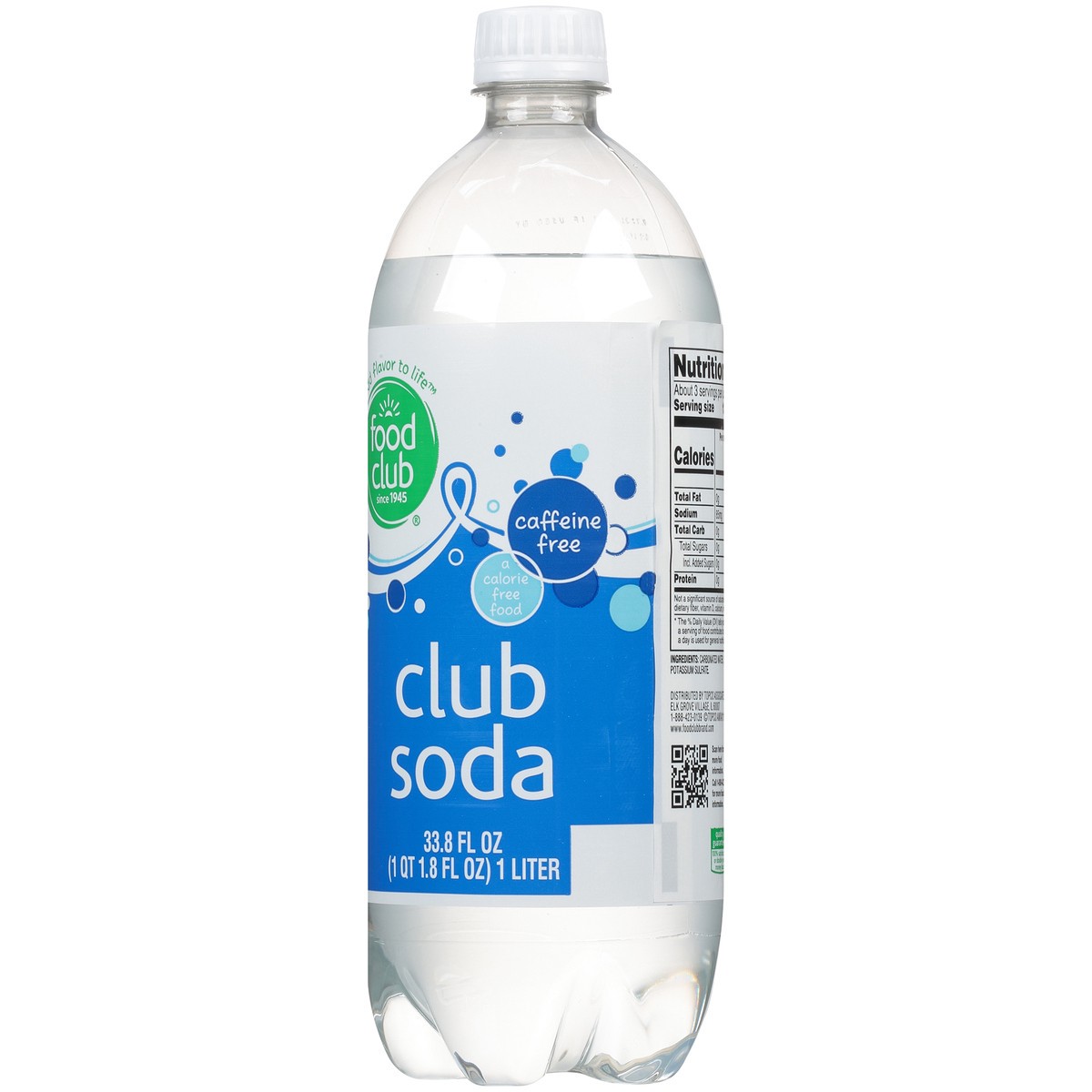 slide 10 of 10, Food Club Caffeine Free Club Soda, 33.8 fl oz