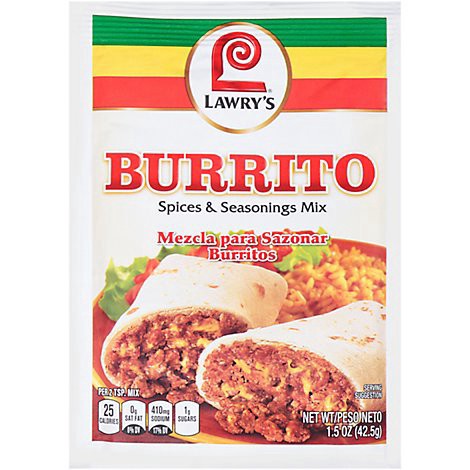 slide 1 of 2, Lawry's Burrito Seasoning Mix, 1.5 oz, 1.5 oz