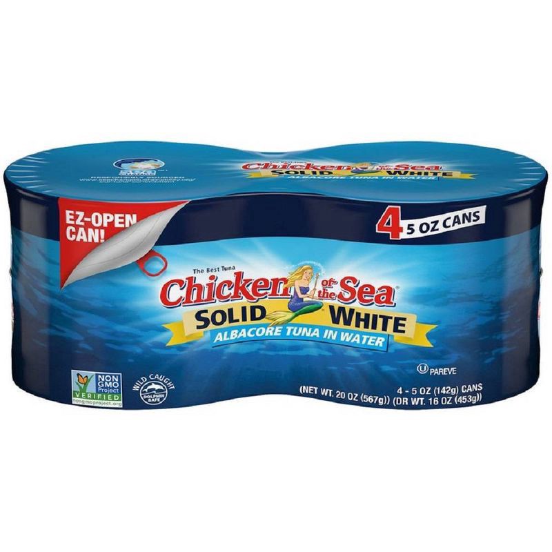 slide 1 of 38, Chicken of the Sea Solid White Albacore Tuna In Water, 4 ct; 5 oz