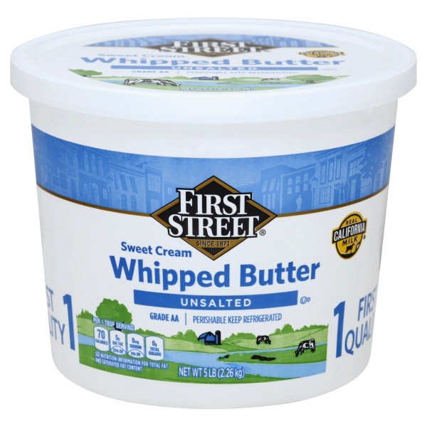 slide 1 of 1, First Street Whipped Butter Unsalted, 5 lb