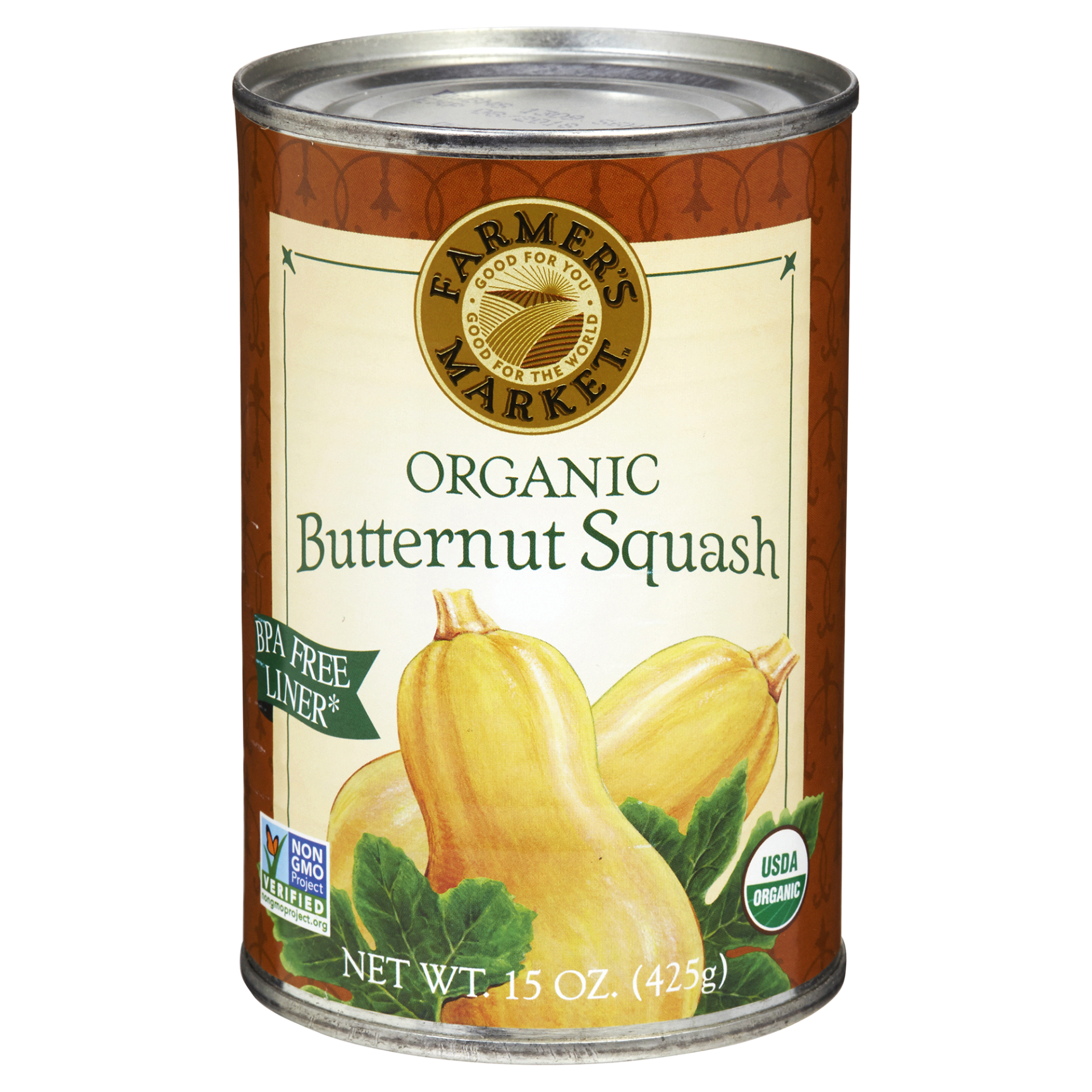slide 1 of 1, Farmer's Market Organic Butternut Squash Puree, 15 oz