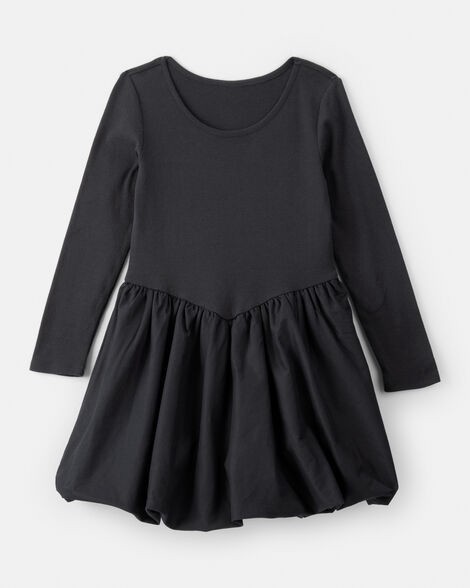 long sleeve black bubble dress Uptown Bubble Dress Black Long