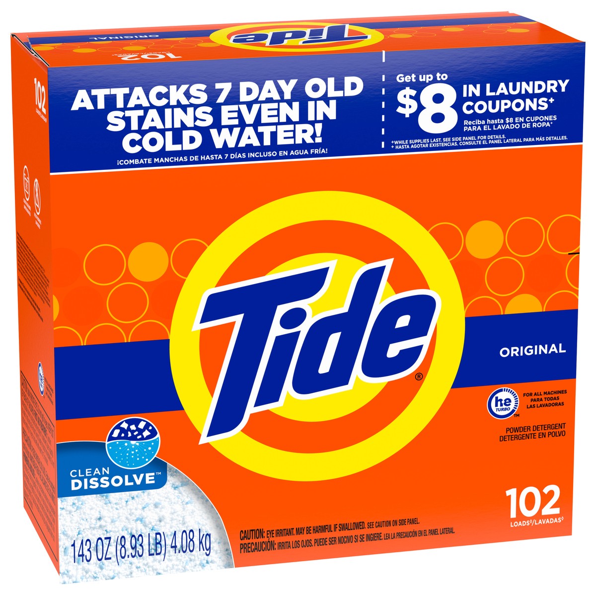 slide 5 of 9, Tide Powder Laundry Detergent, Original, 102 loads, 143 oz, 143 oz